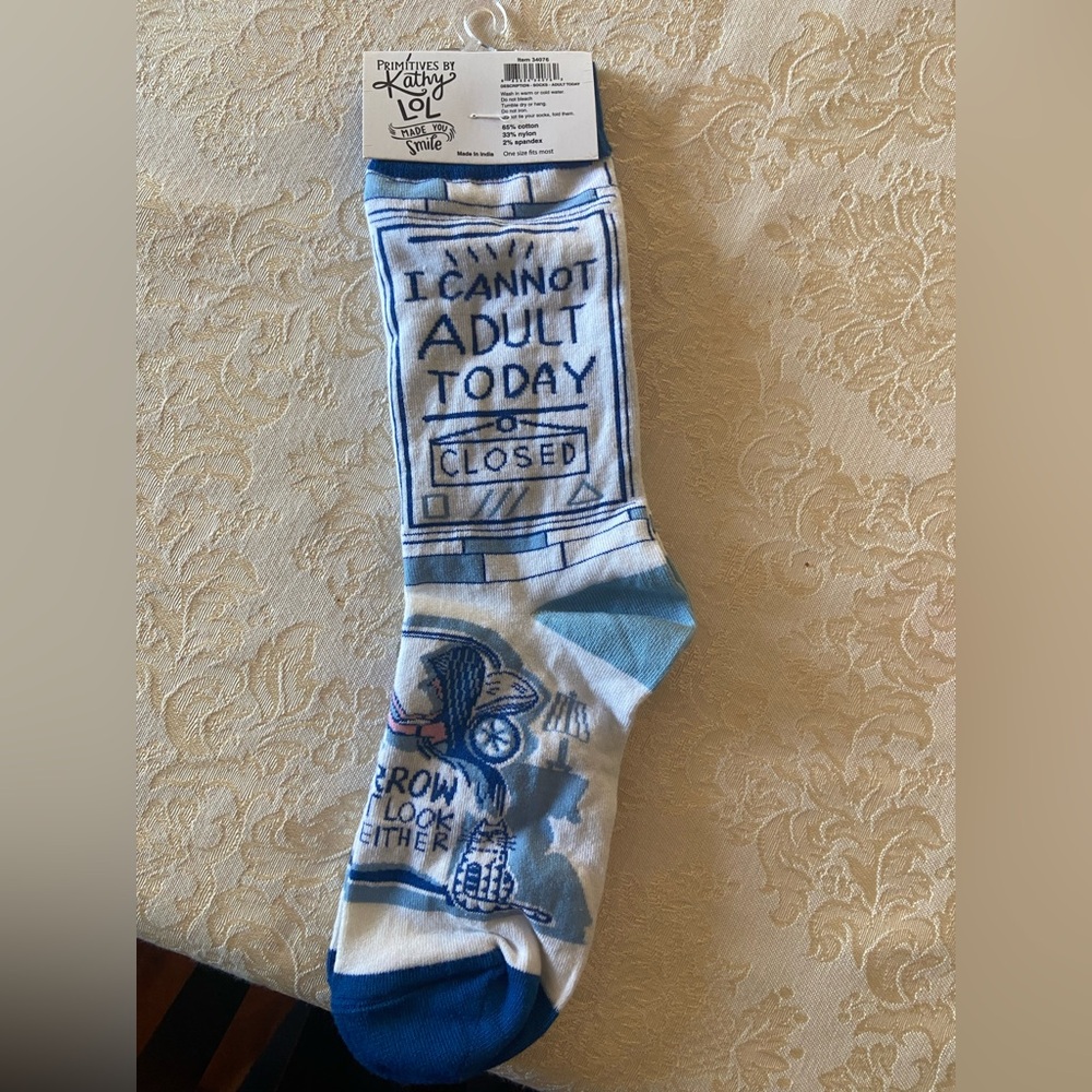 Lazy One Blue and White Fun Socks